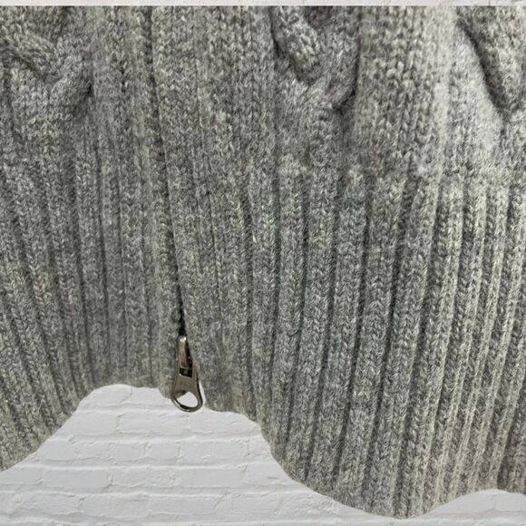Banana Republic Merino Wool Chunky Cable Knit Cardigan Full-Zip Size L - Picture 12 of 16